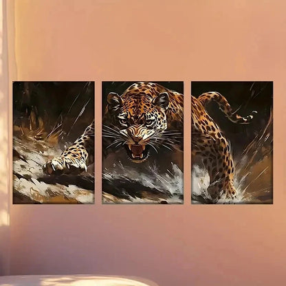 3pcs painting of a for JAGUAR Wall Art Set Canvas Framed 40x60cm - High Quality Print 100% Australian Made Wall Canvas Ready to Hang