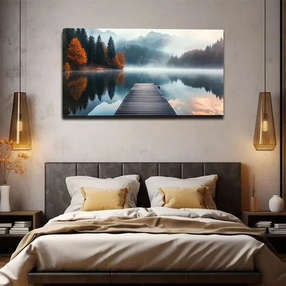 Mountain Landscape Abstract Wall Art Canvas Office Home Room Framed 120x60cm