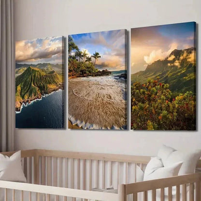 3pcs Hawaii Maui Beaches Oahu And Kauai Wall Art Canvas Unframed - High Quality Print 100% Australian Made Wall Canvas