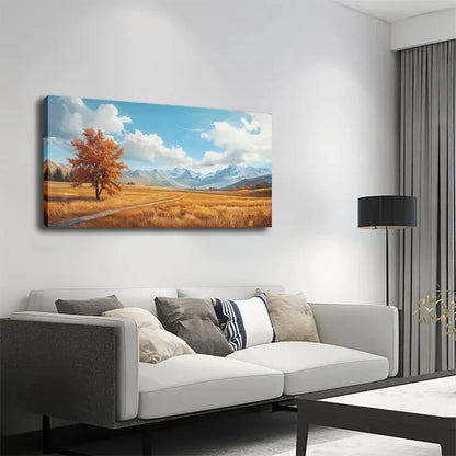 Autumn Landscape Minimalist Wall Art Canvas Office Home Room Framed 120x60cm
