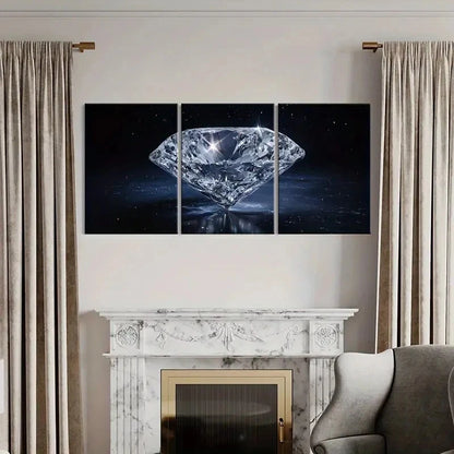 3pcs Luxury Diamond Crystal Gemstone Art   Wall Art Set Canvas Framed 60x90cm - High Quality Print 100% Australian Made Wall Canvas Ready to Hang - Bella Home Decor