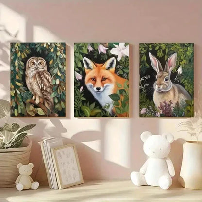3pcs Realistic Animal Paintings Vibrant Colour Wall Art Set Canvas Unframed - High Quality Print 100% Australian Made Wall Canvas