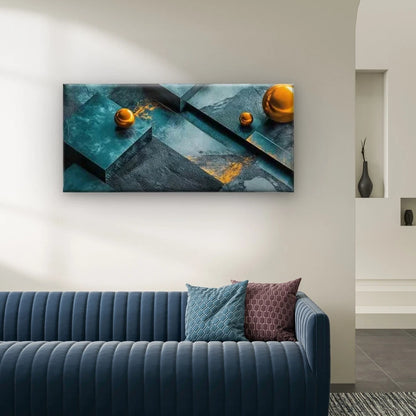 Abstract Geometric Shapes Wall Art Canvas Office Home Room Framed 120x60cm