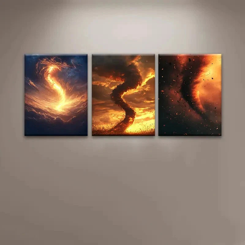 3pcs Cosmic Clouds & Stars Fantasy Perfect Wall Art Set Canvas Framed 40x60cm - High Quality Print 100% Australian Made Wall Canvas Ready to Hang - Bella Home Decor
