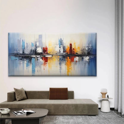 Abstract Colorful Urban Landsca Wall Art Canvas Office Home Room Framed 120x60cm