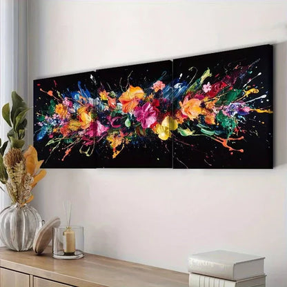 3pcs Deco Modern Colorful Explosion Dark Wall Art Set Canvas Framed 60x90cm - High Quality Print 100% Australian Made Wall Canvas Ready to Hang