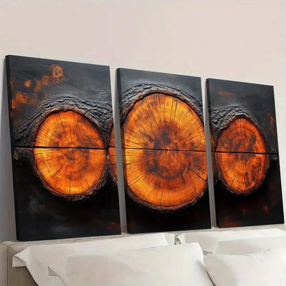 3pcs Orange & Black Illustrations   Tree T    Wall Art Canvas Wall Art Set Canvas Framed 40x60cm - High Quality Print 100% Australian Made Wall Canvas Ready to Hang