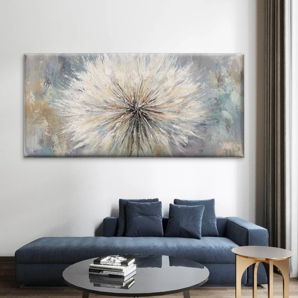 Abstract Geometric Floral Wall Art Canvas Office Home Room Framed 120x60cm