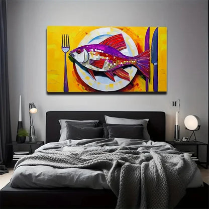 Vibrant Yellow Background Wall Art Canvas Office Home Room Framed 120x60cm