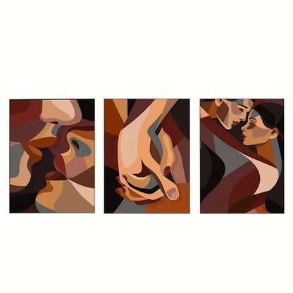 3pcs Romantic Abstract Love Decor Wall Art Set Canvas Framed 60x90cm - High Quality Print 100% Australian Made Wall Canvas Ready to Hang