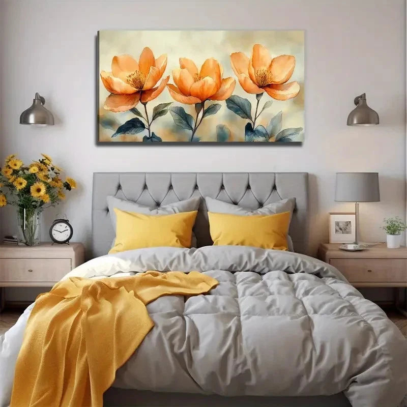 Beautiful Camellias Suitable Wall Art Canvas Office Home Room Framed 120x60cm