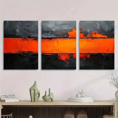 3pcs Black And Gray Abstract Modern Wall Art Canvas Unframed - High Quality Print 100% Australian Made Wall Canvas - Bella Home Decor