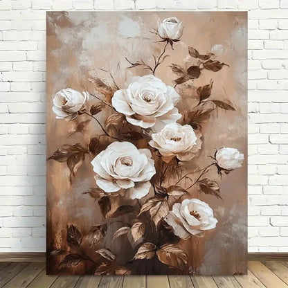 Beautiful Vintage Rose Garden Painting 40x60cm Metal Print Ready to Hang