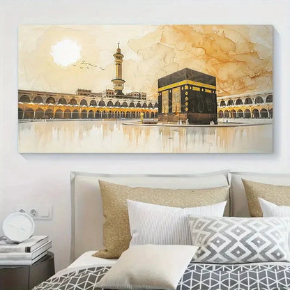 Mecca Saudi Arabia Colored Wall Art Canvas Office Home Room Framed 120x60cm