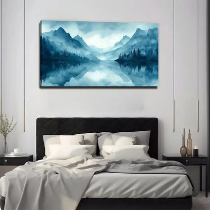 Serene Mountain And Water Wall Art Canvas Office Home Room Framed 120x60cm