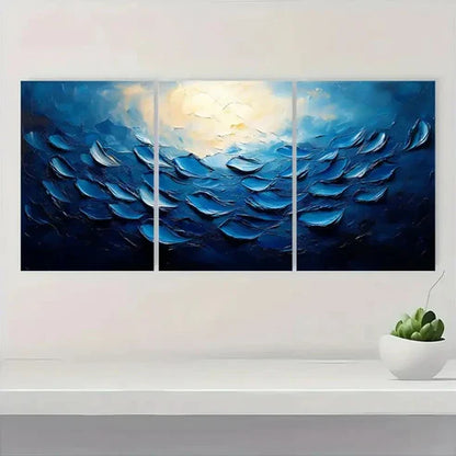 3pcs Vibrant Blue Underwater Scene Wall Art Canvas Unframed – High Quality Print 100% Australian Made Wall Canvas
