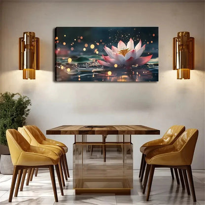 Blooming for Lotus Flower Décor Wall Art Canvas Office Home Room Framed 120x60cm