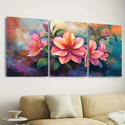 3pcs Colorful Nature-Inspired Wall Art Set Canvas Unframed - High Quality Print 100% Australian Made Wall Canvas - Bella Home Decor