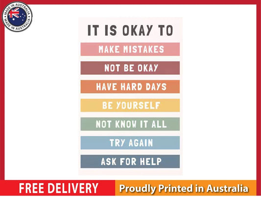 NEW (LAMINATED) It's Ok To Make Mistakes (61X91CM) Rainbow CHART PICTURE PRINT