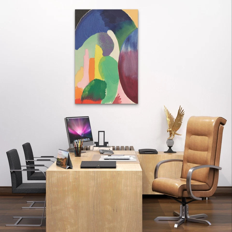 Abstract Colourful Vibrant Shapes 40x60cm Metal Print Ready to Hang