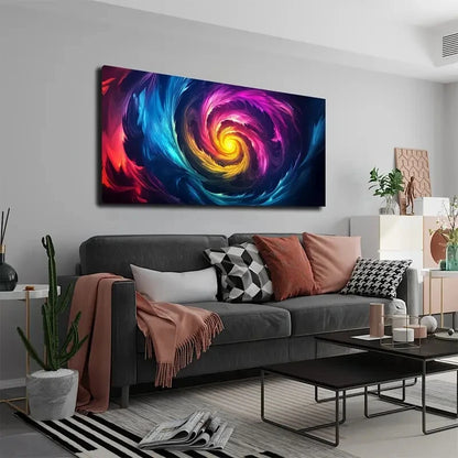 Abstract Swirl Colorful Vortex Wall Art Canvas Office Home Room Framed 120x60cm - Bella Home Decor
