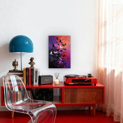 Colorful Vibrant Abstract Birds 60x90cm Metal Print Ready to Hang