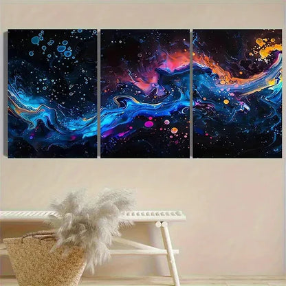 3pcs Cosmic Galaxy Art Print Vintage Wall Art Set Canvas Unframed - High Quality Print 100% Australian Made Wall Canvas - Bella Home Decor