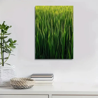 Beautiful Green Dogtail Grassland Suitable Painting 40x60cm Metal Print Ready to Hang - Bella Home Decor