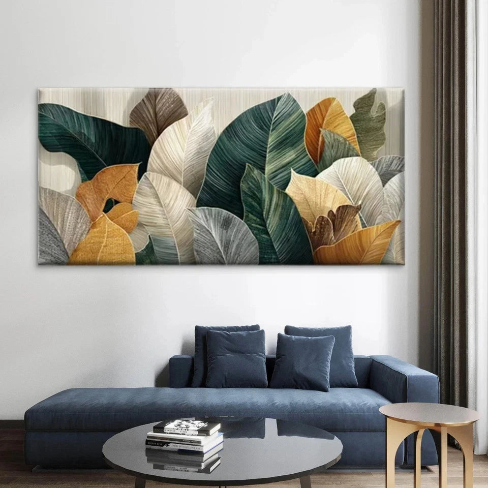 Earthy Tones Botanical Wall Art Canvas Office Home Room Framed 120x60cm