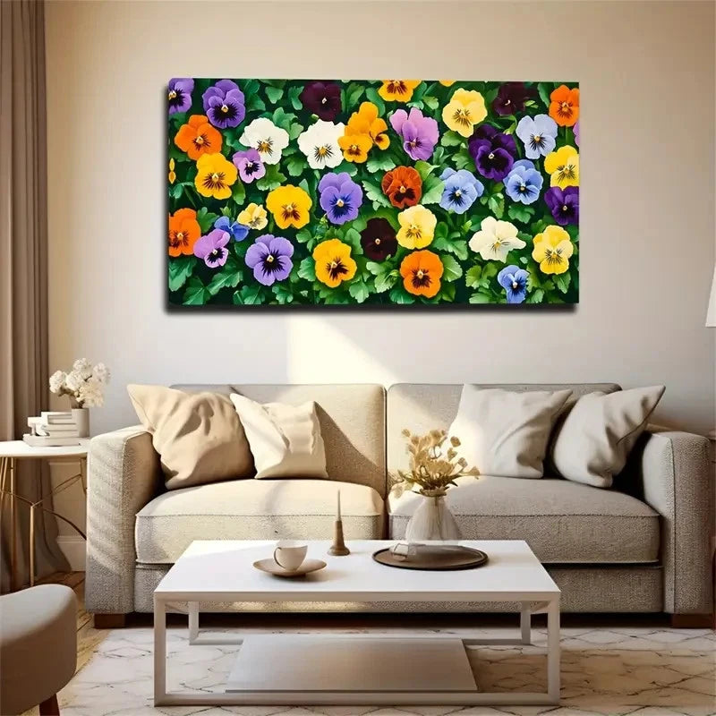 Vibrant Colorful Trumpet Flower Wall Art Canvas Office Home Room Framed 120x60cm