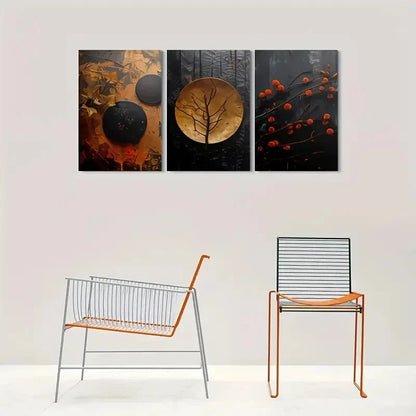 3pcs Moon and Nature Inpired  MN  Wall Art Set Canvas Framed 60x90cm - High Quality Print 100% Australian Made Wall Canvas Ready to Hang