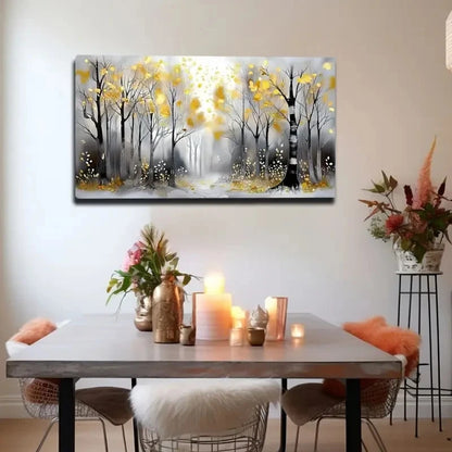 Black Trunk And Yellow Leaves Wall Art Canvas Office Home Room Framed 120x60cm