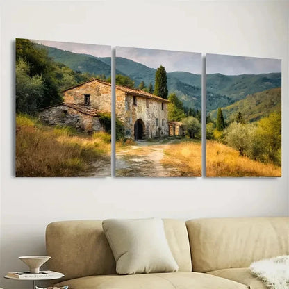 3pcs Rustic in Mountains Wall Art Set Canvas Framed 40x60cm - High Quality Print 100% Australian Made Wall Canvas Ready to Hang