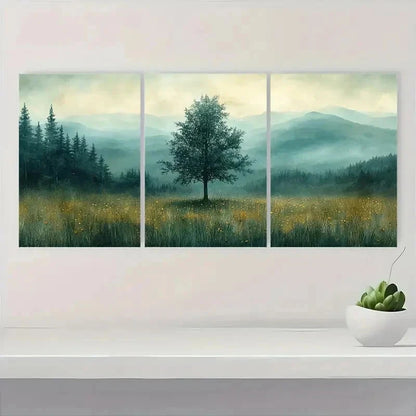 3pcs Rustic Field Landscape SD  Wall Art Set Canvas Framed 40x60cm - High Quality Print 100% Australian Made Wall Canvas Ready to Hang