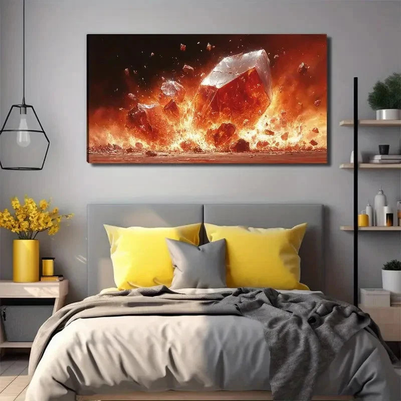 Red Ore Scenery Perfect Wall Art Canvas Office Home Room Framed 120x60cm