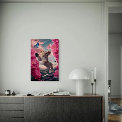 Cute Little Lion Metal Print Ready to Hang
