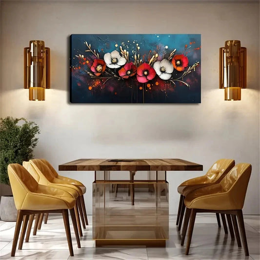 Modern Minimalist Vibrant Flora Wall Art Canvas Office Home Room Framed 120x60cm