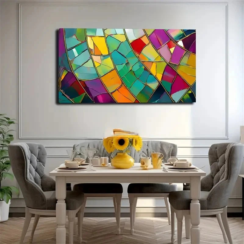 Abstract Colorful Geometric Wall Art Canvas Office Home Room Framed 120x60cm