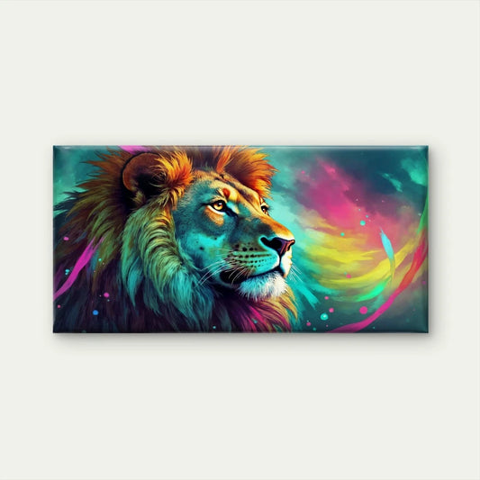 Abstract Colorful Lion Wall Art Canvas Office Home Room Framed 120x60cm