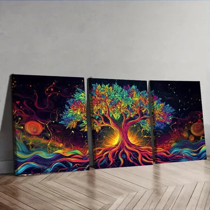 3pcs Swirling Vortex of Colors Darkness Perfect Wall Art Set Canvas Unframed - High Quality Print 100% Australian Made Wall Canvas