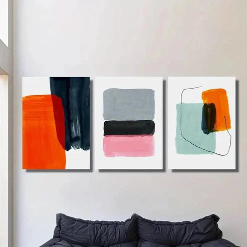 3pcs Modern Minimalist Nordic Niche Luxury Wall Art Canvas Unframed - High Quality Print 100% Australian Made Wall Canvas