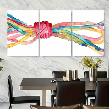 3pcs Vibrant Watercolor Lasso Metal Print Ready to Hang Art