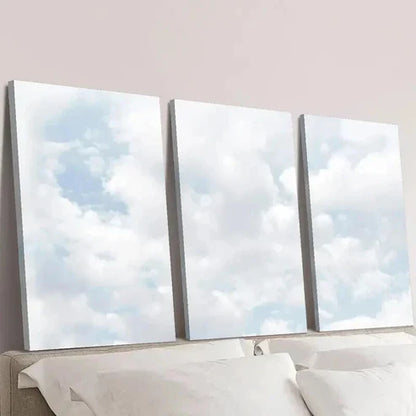 3pcs Natural Blue Sky Cloud Painting Wall Art Canvas Unframed - High Quality Print 100% Australian Made Wall Canvas