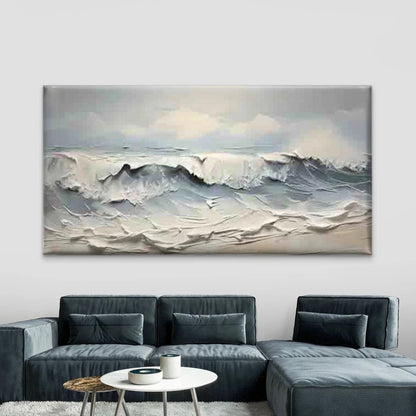 Abstract Ocean Wave Wall Art Canvas Office Home Room Framed 120x60cm