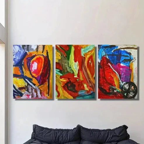 3pcs Bold Colorful Graffiti Style Painting Wall Art Canvas Unframed - High Quality Print 100% Australian Made Wall Canvas - Bella Home Decor