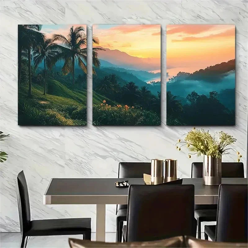 3pcs South Asian Travel Sri Lanka Perfect Wall Art Set Canvas Framed 50x70cm - High Quality Print 100% Australian Made Wall Canvas Ready to Hang