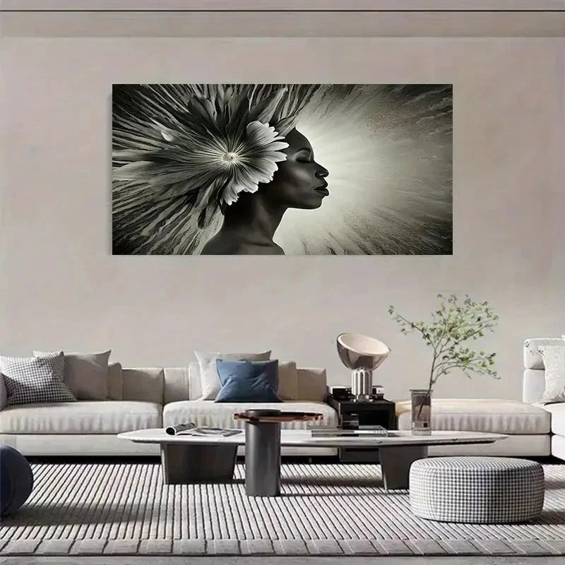 A Black And White Painting Wall Art Canvas Office Home Room Framed 120x60cm