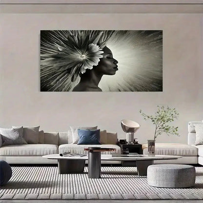 A Black And White Painting Wall Art Canvas Office Home Room Framed 120x60cm