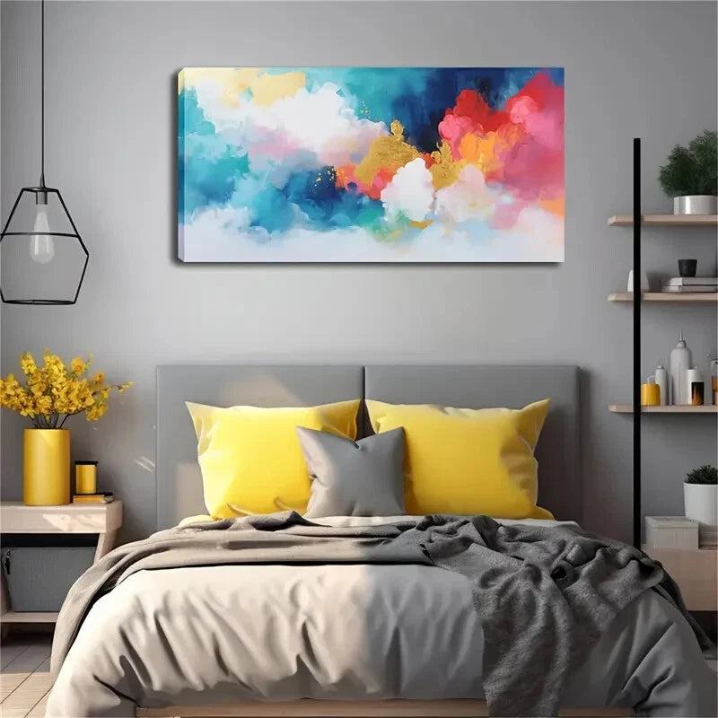 Depicting The Shape Of Clouds Wall Art Canvas Office Home Room Framed 120x60cm - Bella Home Decor