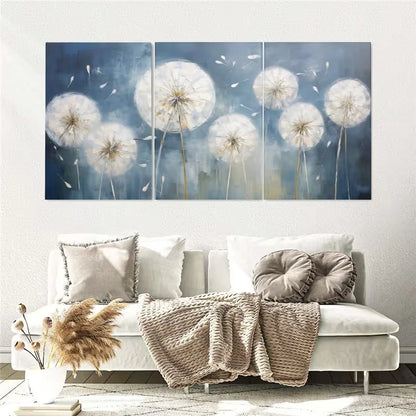 3pcs Abstract Dandelions Luxury Floral Wall Art Set Canvas Framed 60x90cm - High Quality Print 100% Australian Made Wall Canvas Ready to Hang - Bella Home Decor
